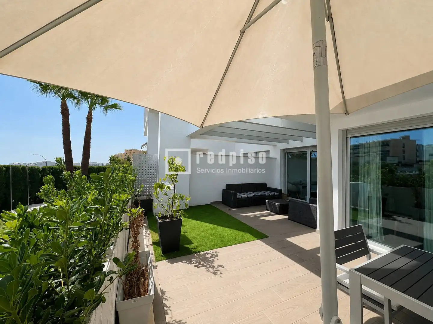 Terrace of Flat for rent in Torremolinos  with Air Conditioner, Heating and Private garden