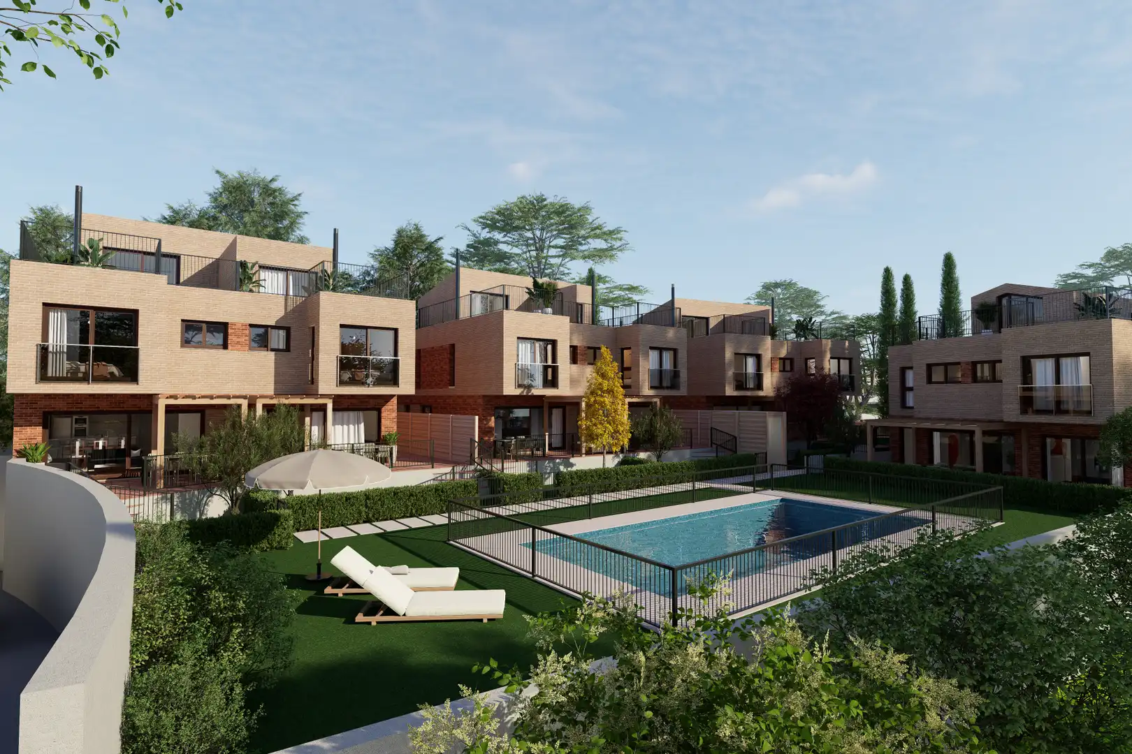Garten von Einfamilien-Reihenhaus zum Verkauf in Torredembarra mit Heizung, Privatgarten und Terrasse