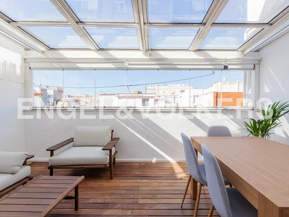 Terrace of Attic for rent in Valencia  with Air Conditioner, Heating and Parquet flooring