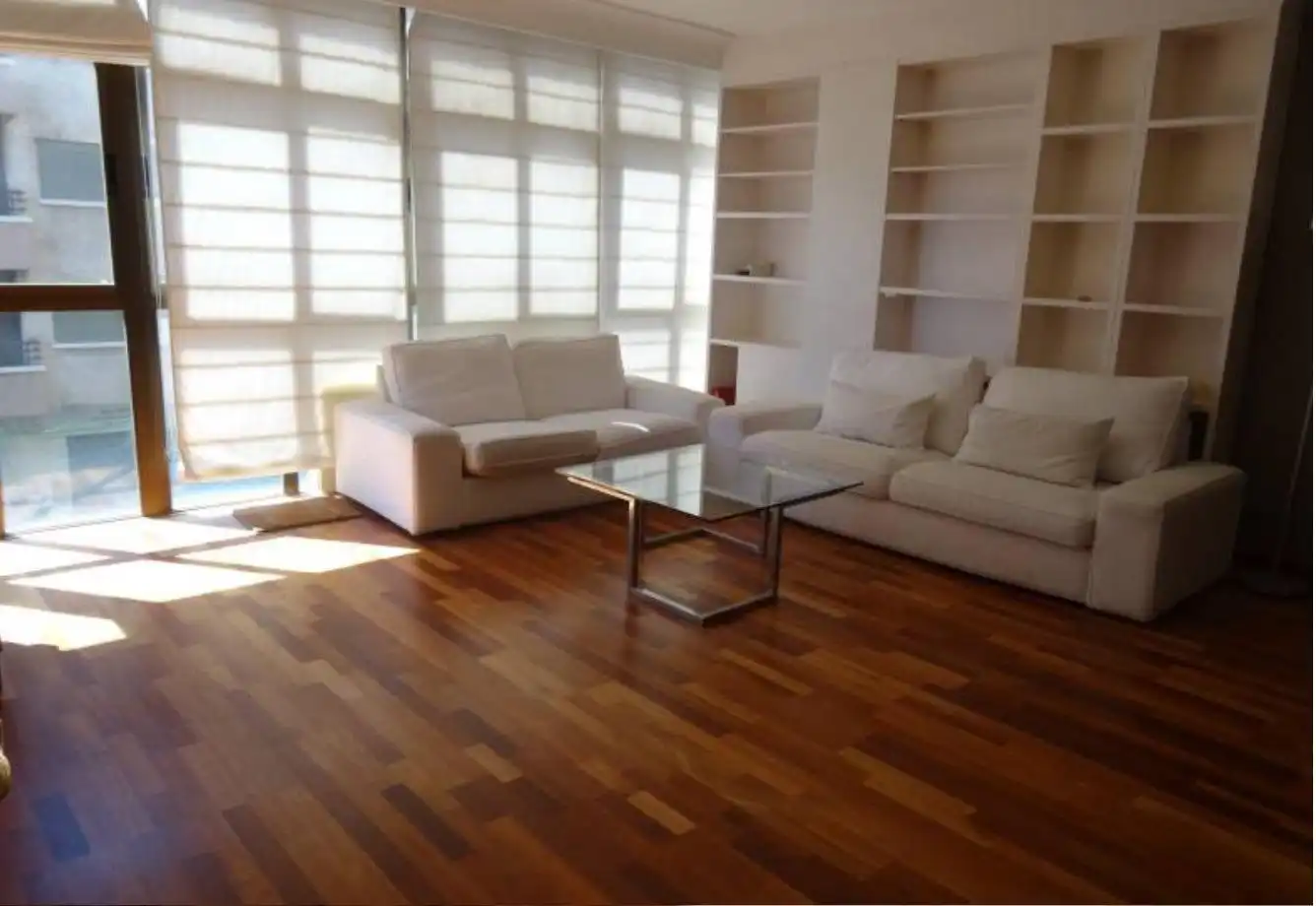 Living room of Flat for rent in  Palma de Mallorca  with Air Conditioner, Parquet flooring and Balcony