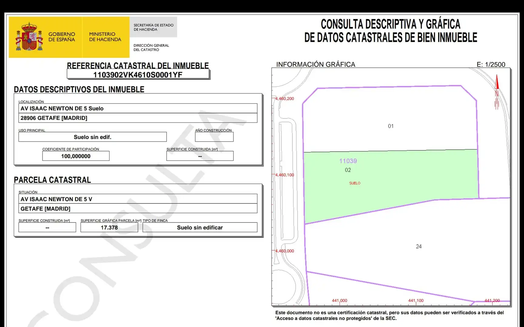 Terreno industrial en venta en Getafe