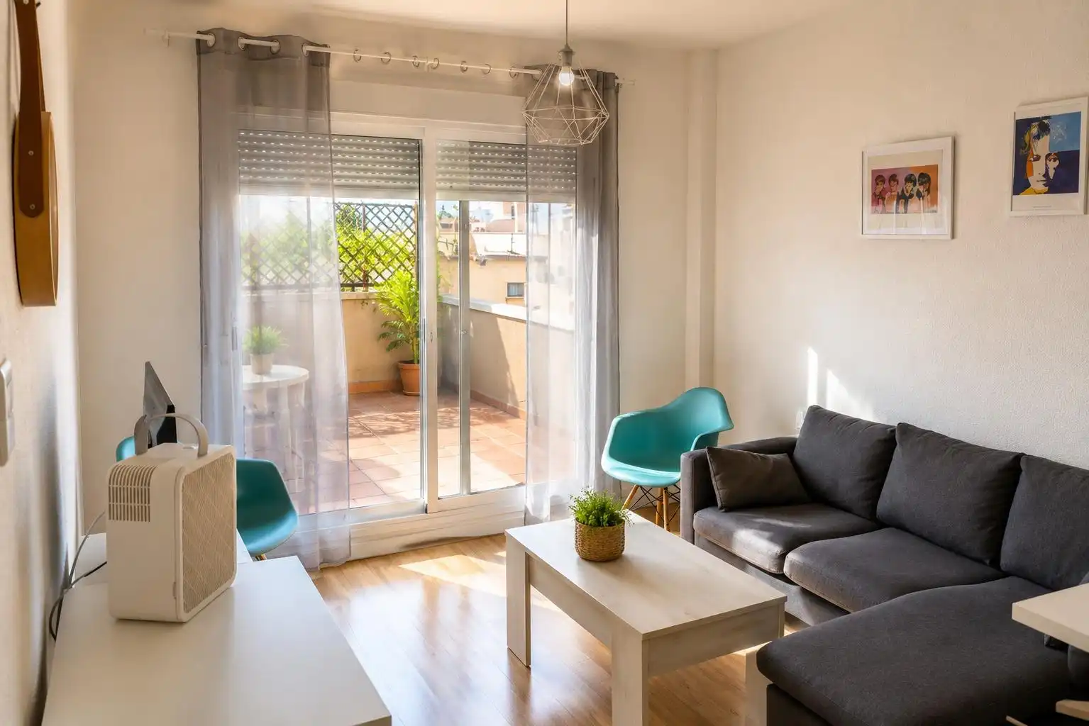 Wohnzimmer von Wohnung zum Verkauf in Tomares mit Klimaanlage, Parkett und Terrasse