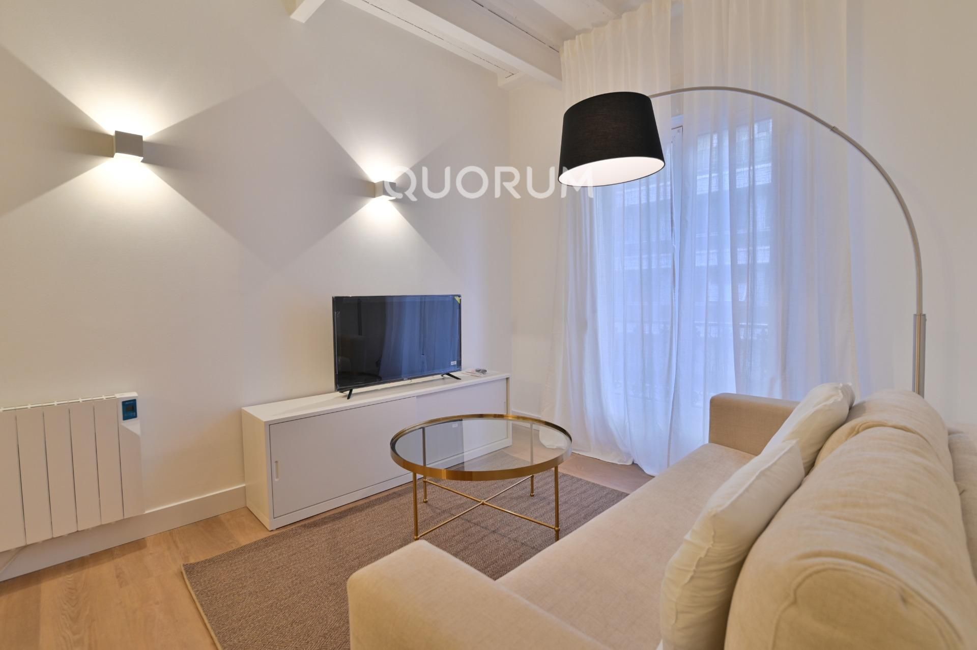 Sala d'estar de Pis de lloguer en Bilbao  amb Moblat i Balcó