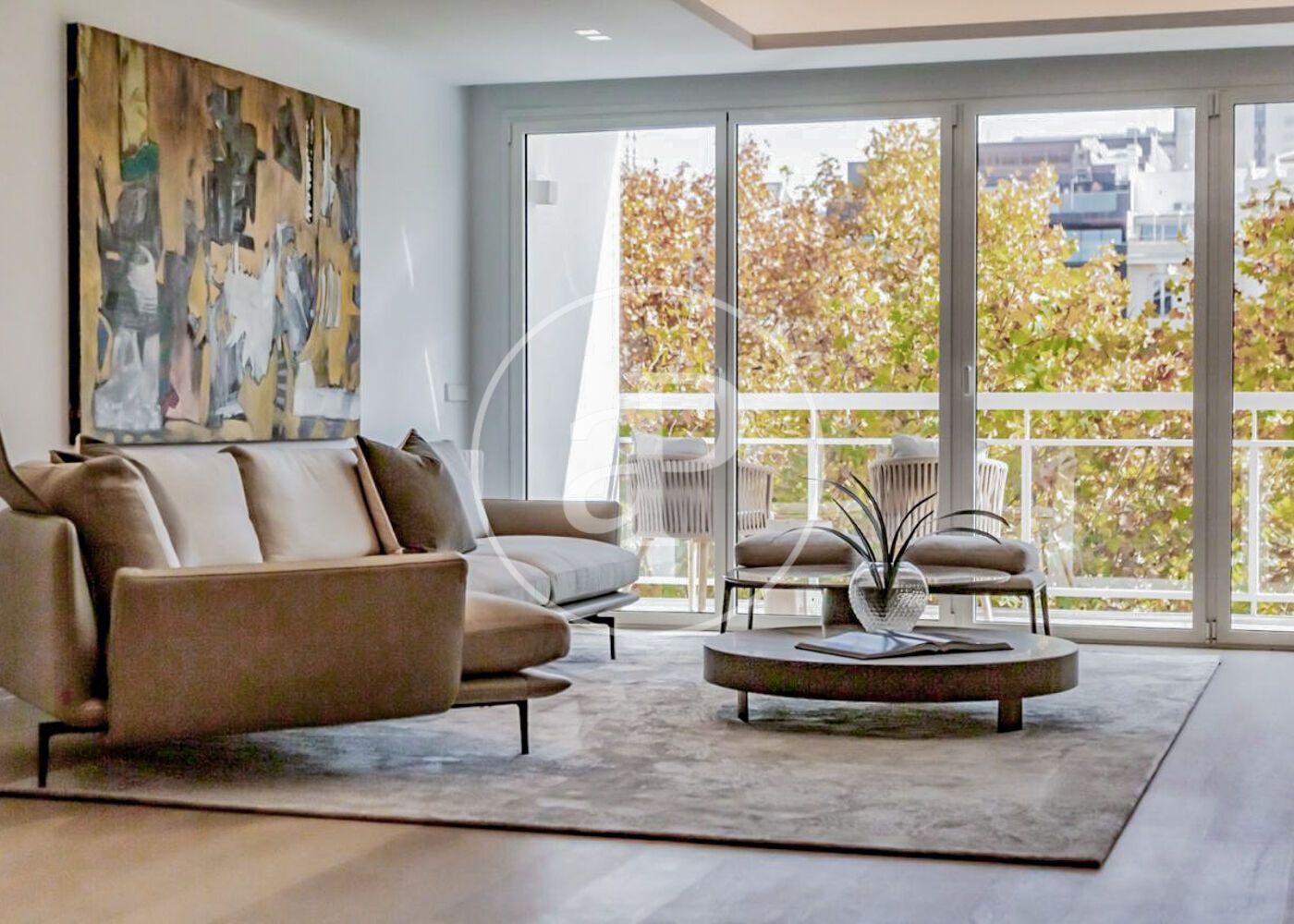 Living room of Flat for sale in  Madrid Capital  with Air Conditioner, Heating and Furnished