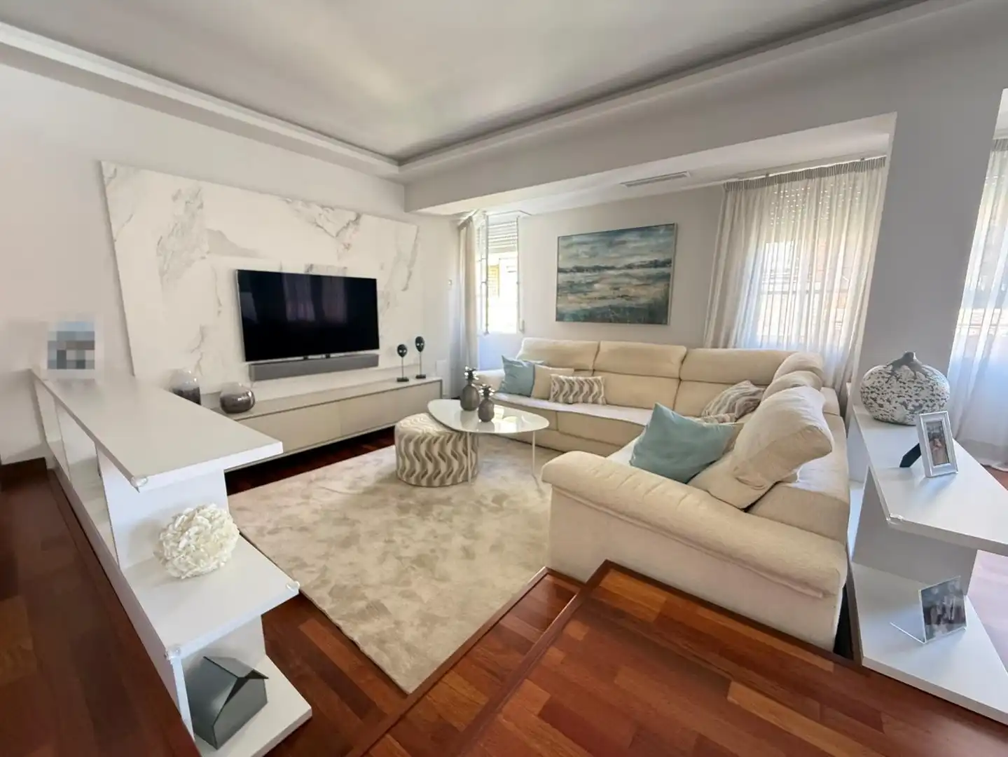 Wohnzimmer von Wohnung zum Verkauf in Guardamar del Segura mit Klimaanlage, Heizung und Terrasse