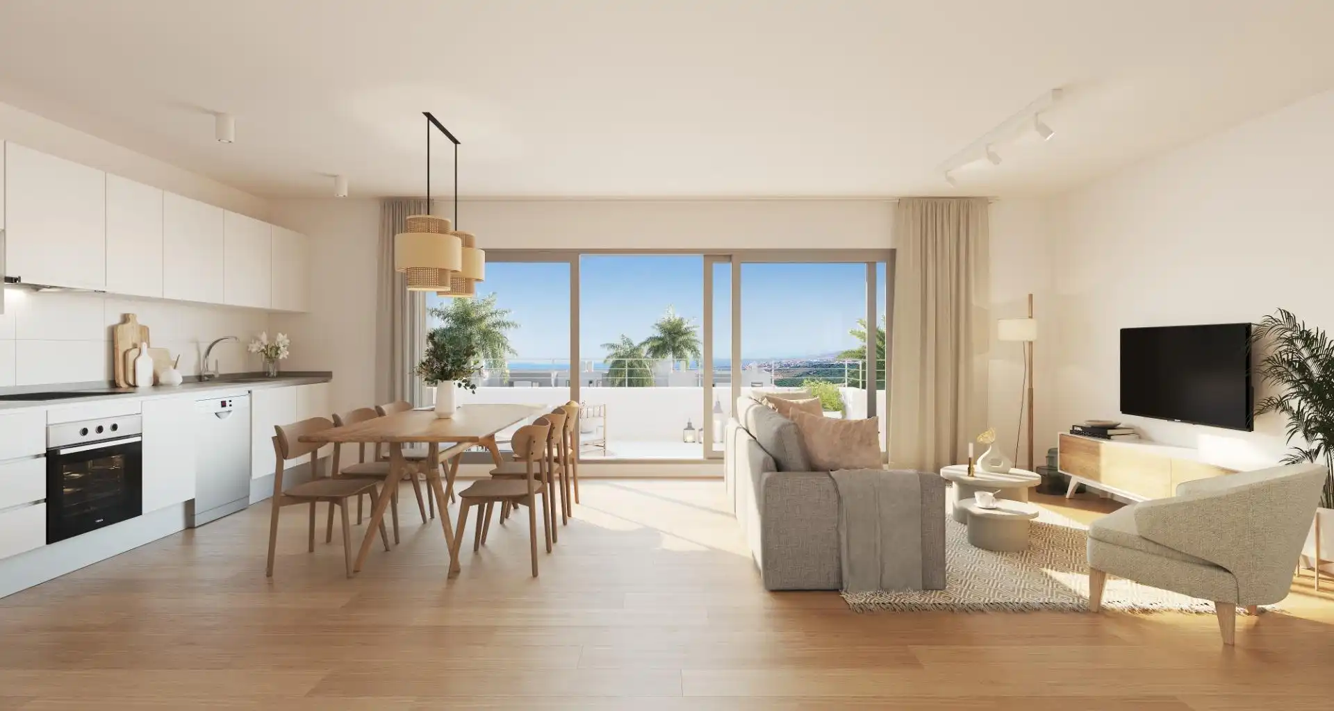 Sala d'estar de Apartament en venda en Estepona amb Aire condicionat, Calefacció i Jardí privat
