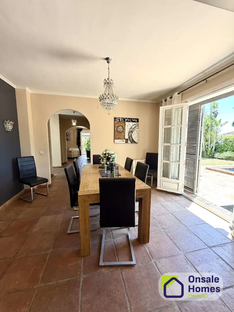 Dining room of Houses for rent in Marbella  with Air Conditioner, Private garden and Terrace