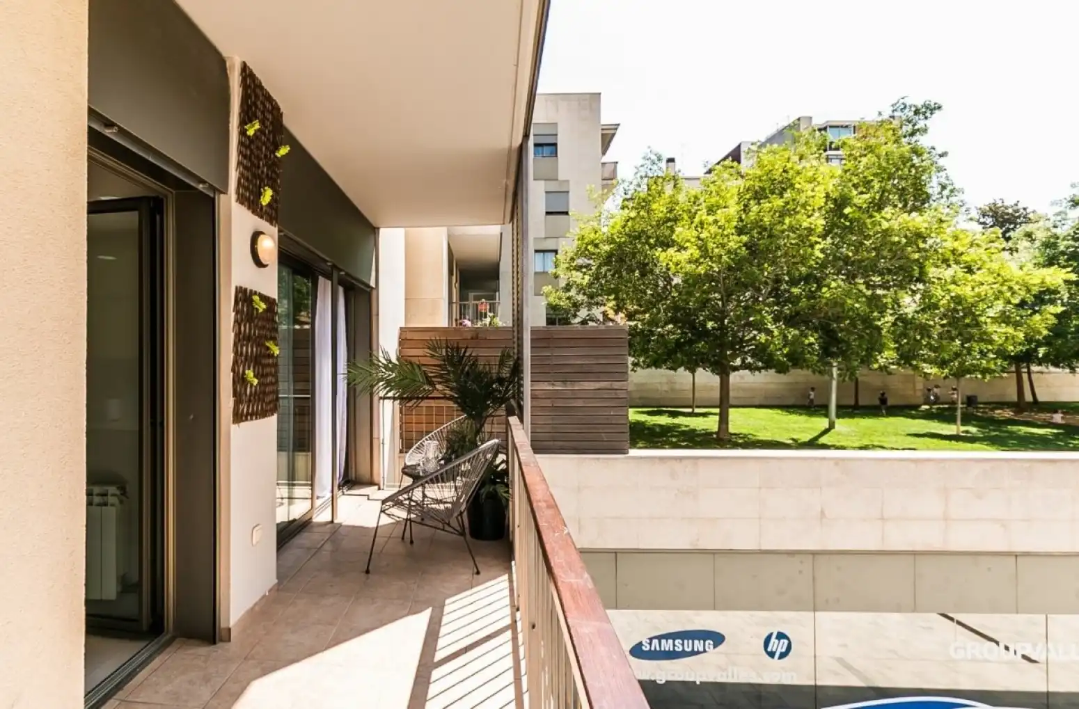 Terrasse von Wohnung zum Verkauf in Terrassa mit Klimaanlage, Heizung und Parkett