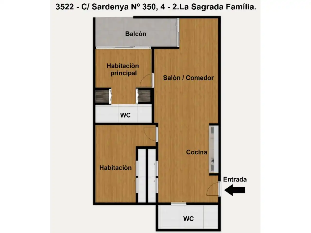 Flat for rent in Barcelona  with Air Conditioner, Heating and Furnished