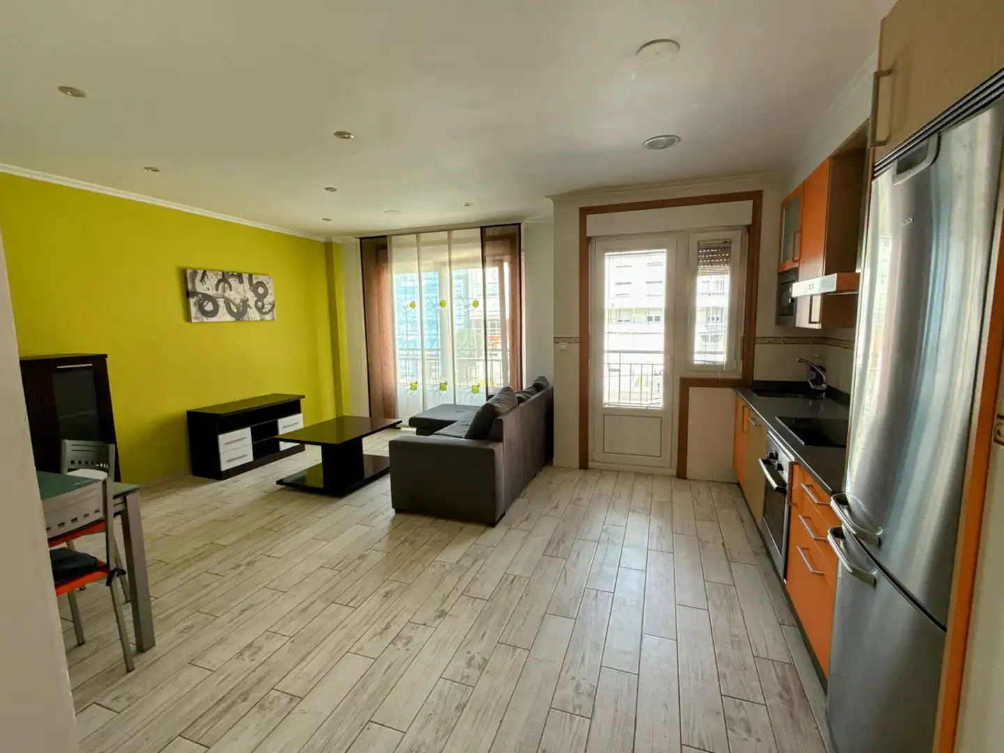 Living room of Flat for rent in Santa Comba  with Heating, Parquet flooring and Terrace
