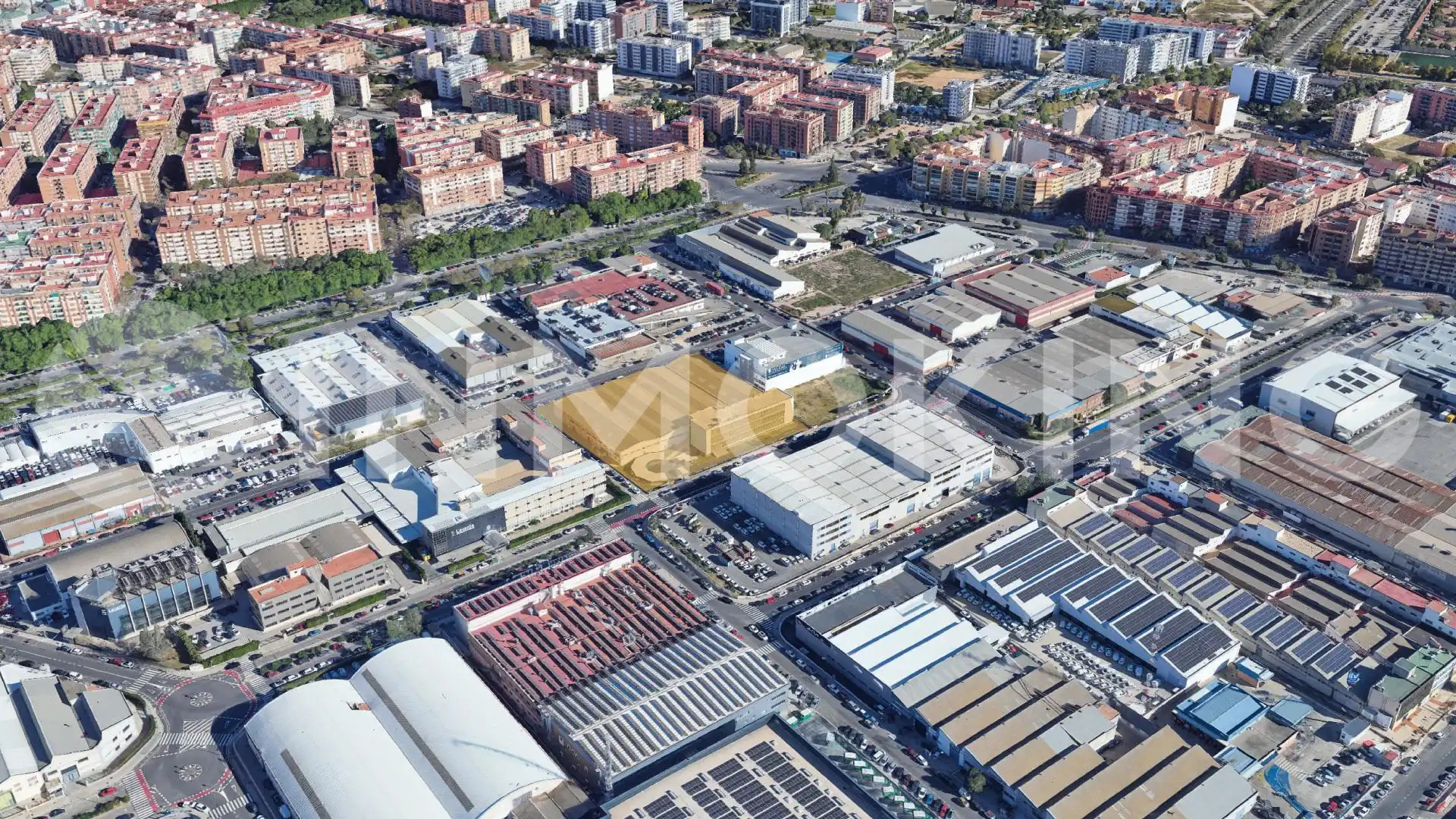 Außenansicht von Fabrikhallen zur Miete in Valencia mit Heizung