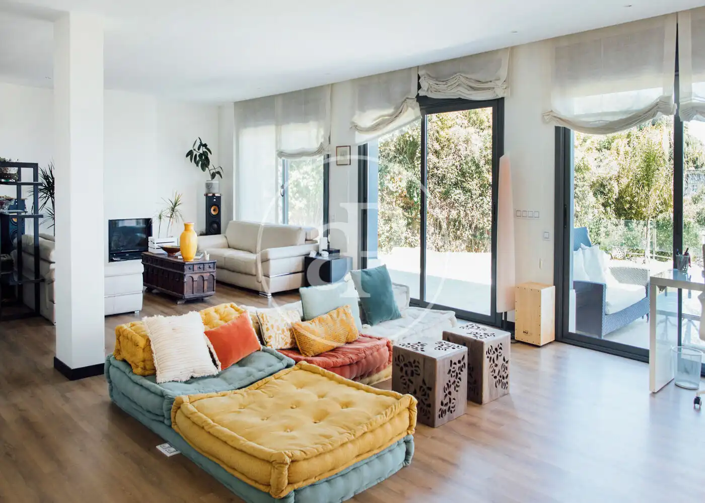 Sala de estar de Casa o chalet de alquiler en Sant Vicenç de Montalt con Aire acondicionado, Calefacción y Jardín privado