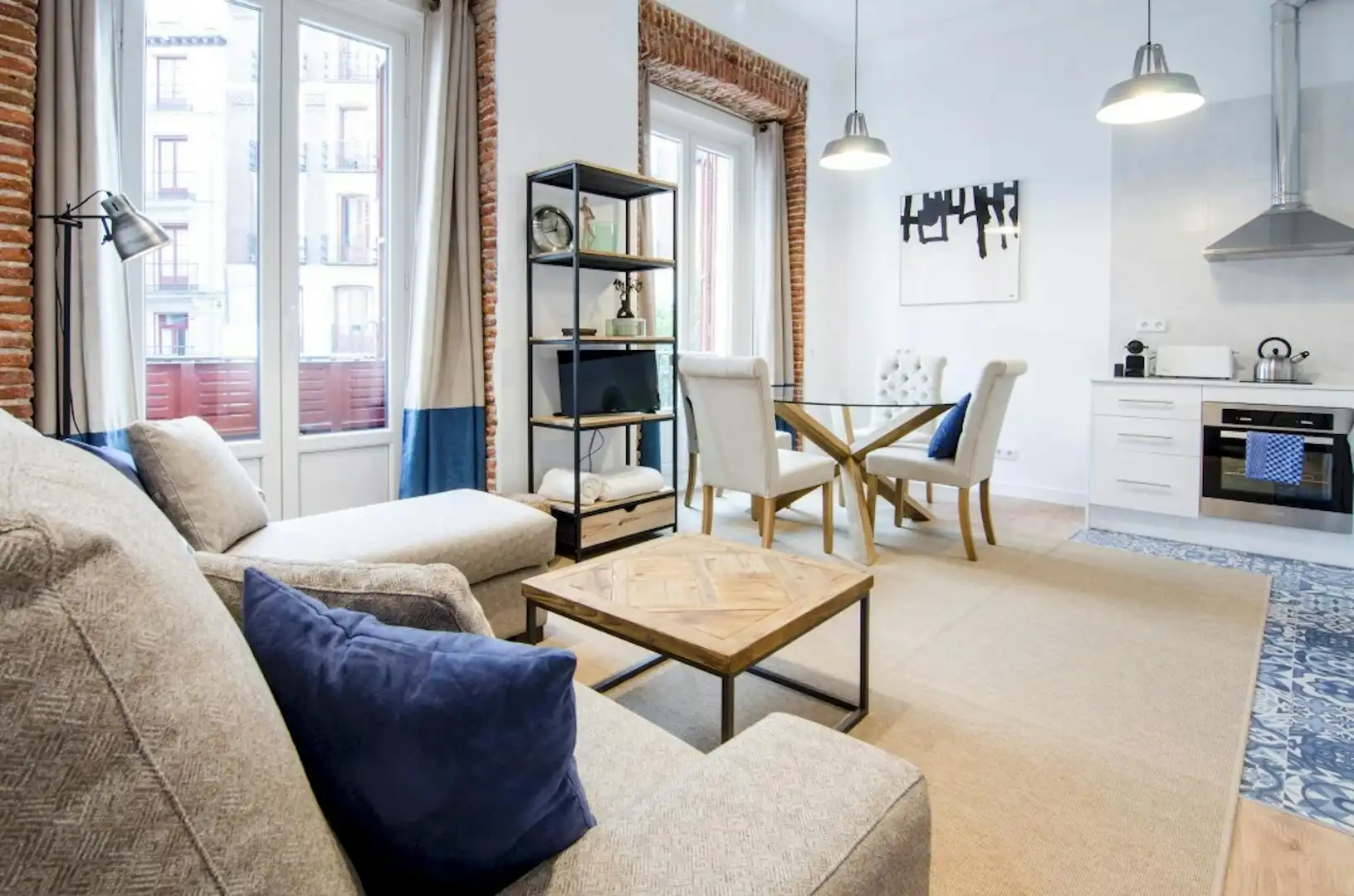 Wohnzimmer von Wohnung zur Miete in Madrid mit Klimaanlage, Heizung und Waschmaschine