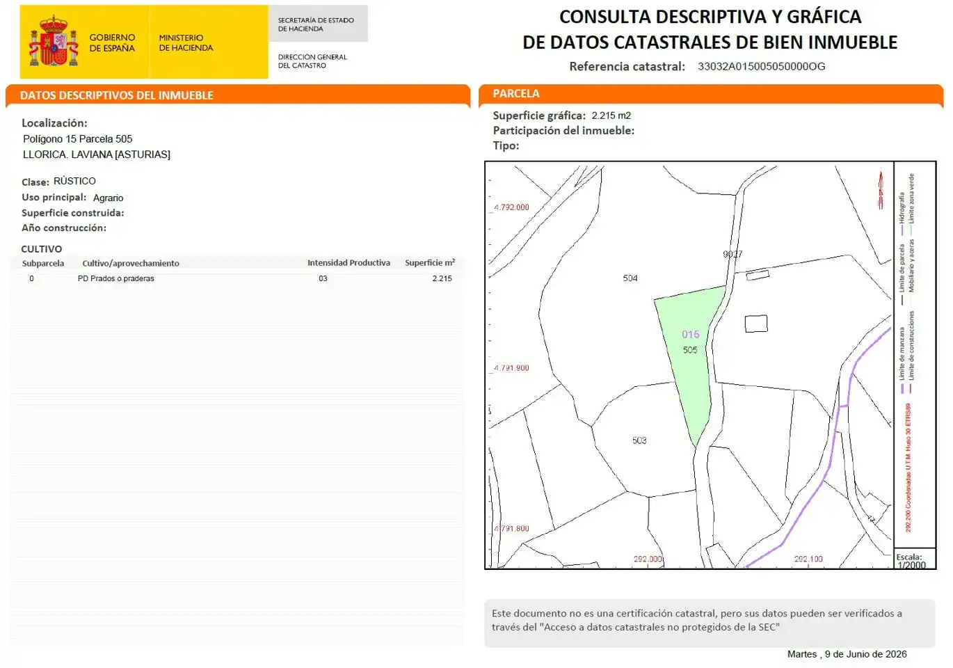 Residencial en venta en Barrio Pindal, 505, Laviana