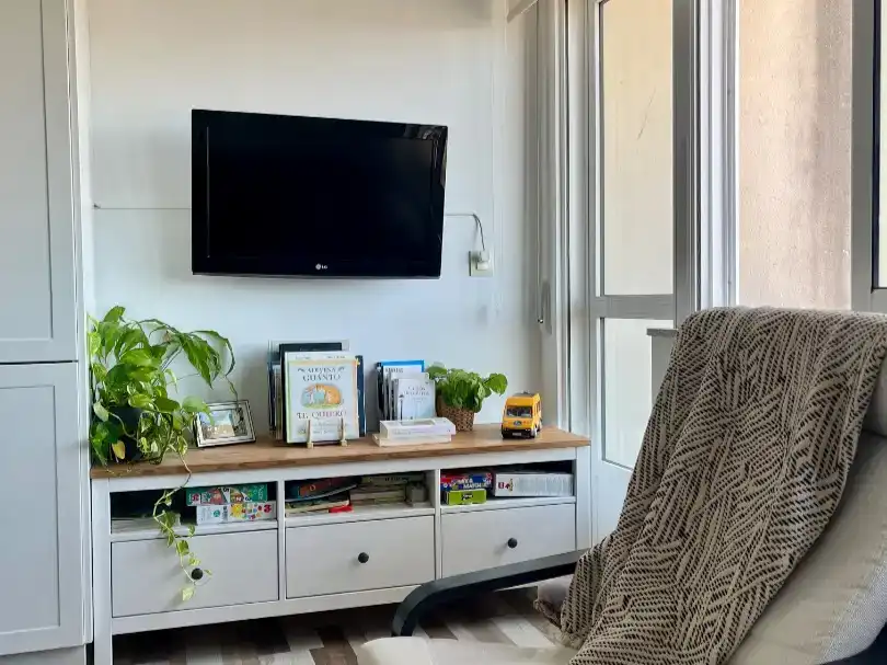 Wohnzimmer von Wohnungen zur Miete in Arzúa mit Parkett, Möbliert und Balkon