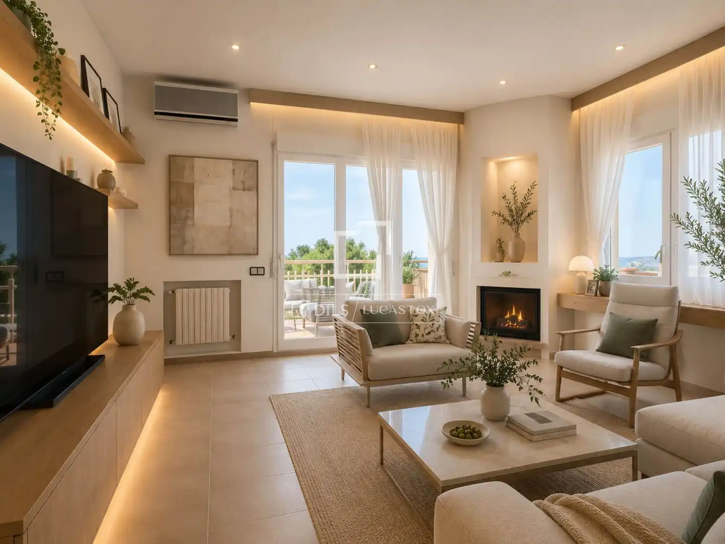 Living room of Houses for sale in Sant Just Desvern  with Air Conditioner, Private garden and Terrace