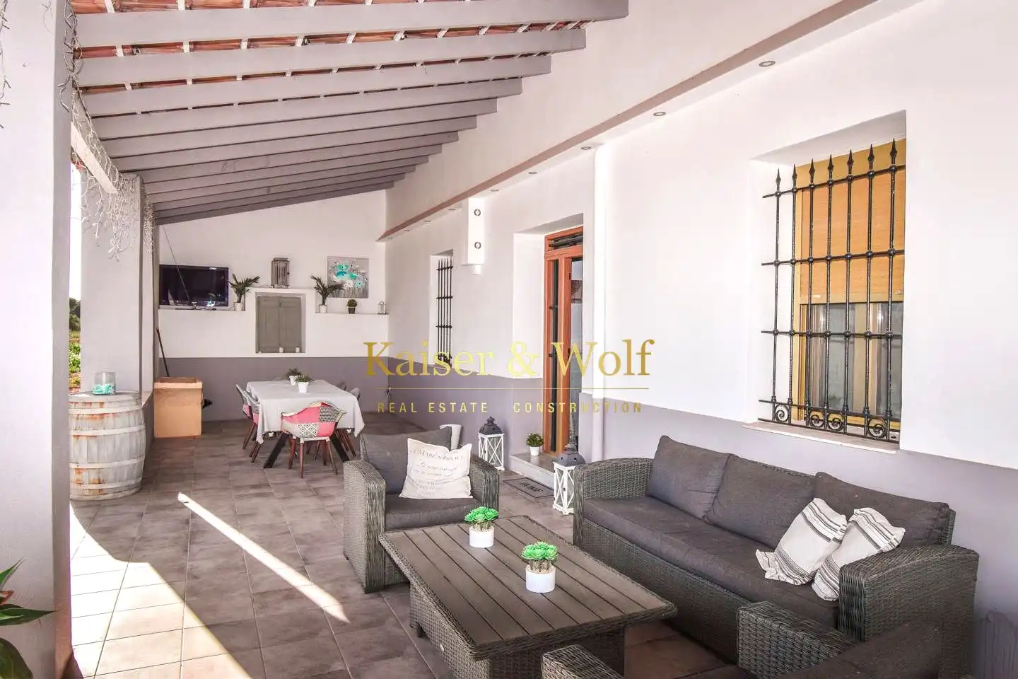 Terraza de Finca rústica en venta en Elche / Elx con Aire acondicionado y Jardín privado