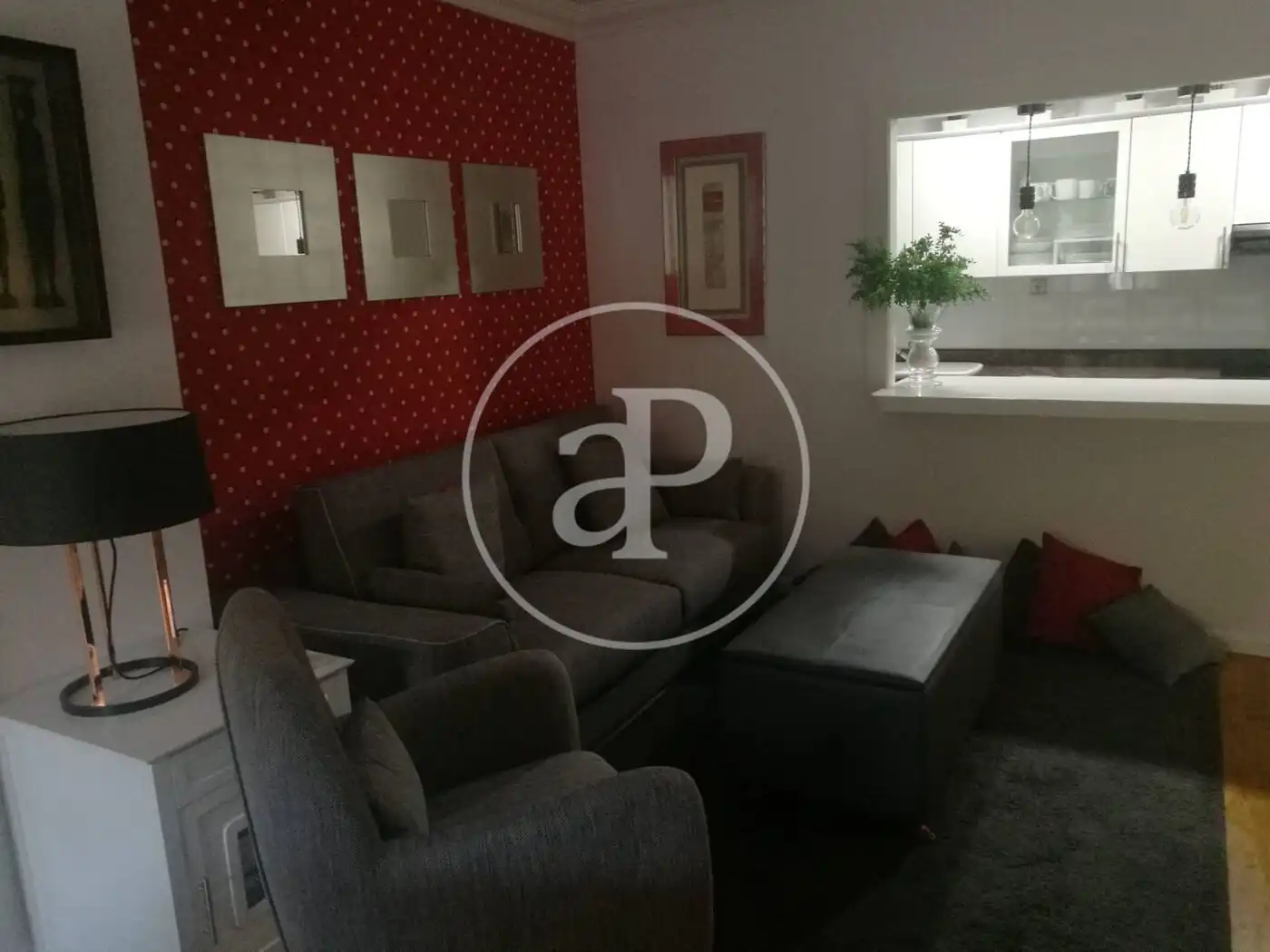 Wohnzimmer von Wohnung zur Miete in Valencia mit Klimaanlage, Möbliert und Balkon