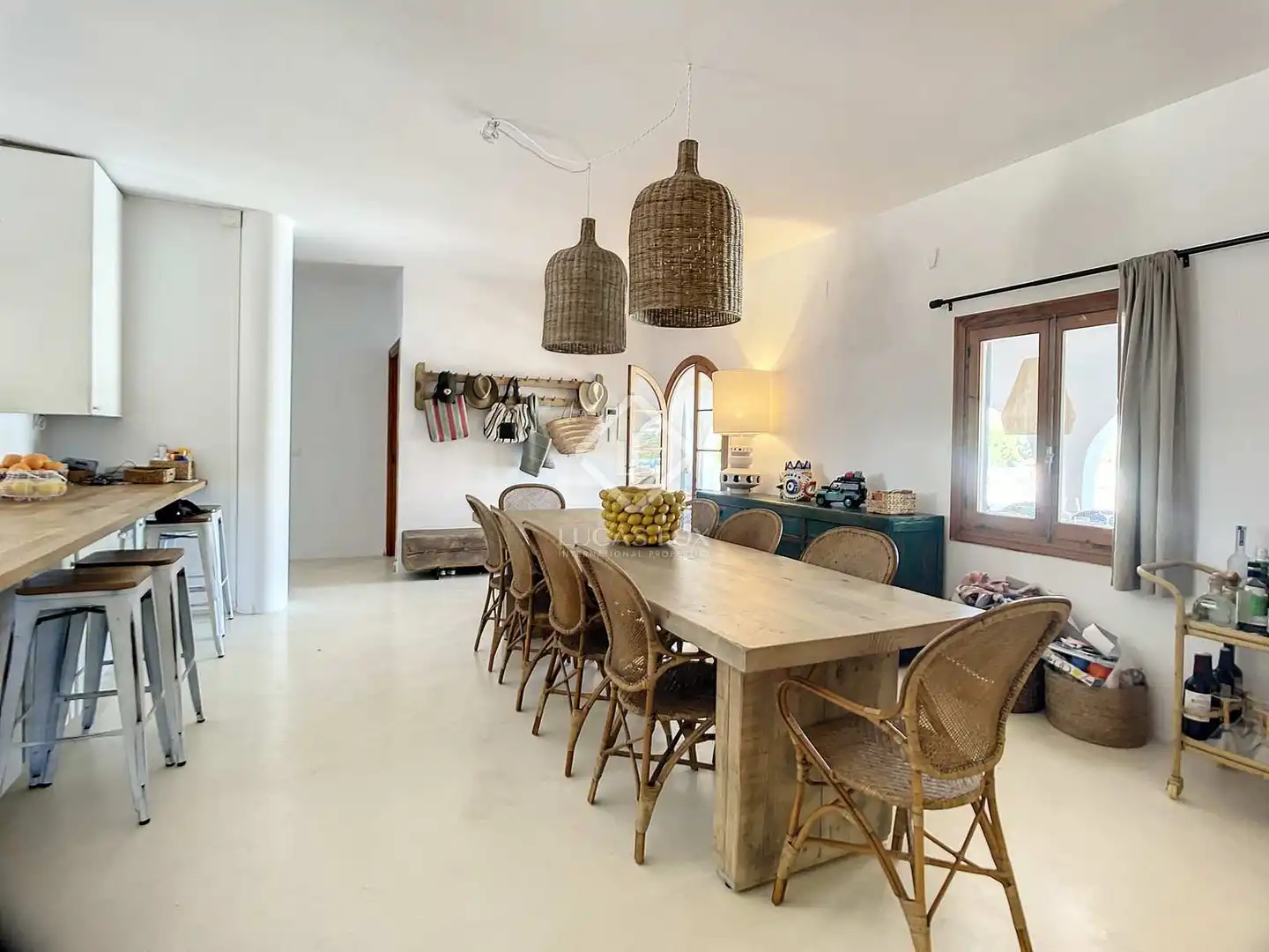 Esszimmer von Haus oder Chalet zur Miete in Alaior mit Klimaanlage, Heizung und Privatgarten