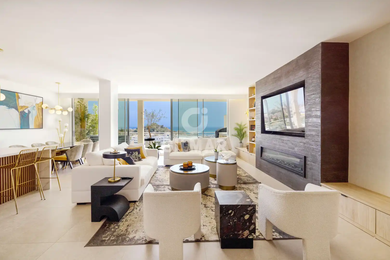 Sala de estar de Dúplex en venta en Benalmádena con Calefacción, Jardín privado y Piscina