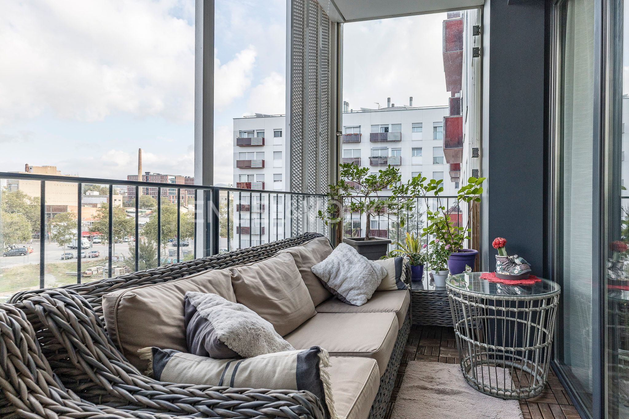 Balcony of Apartment for sale in  Barcelona Capital  with Air Conditioner, Heating and Terrace