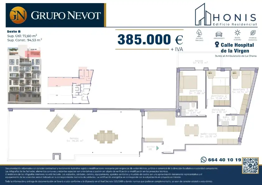 Piso en venta en Calle Hospital de la Virgen, 9, Angustias - Chana - Encina
