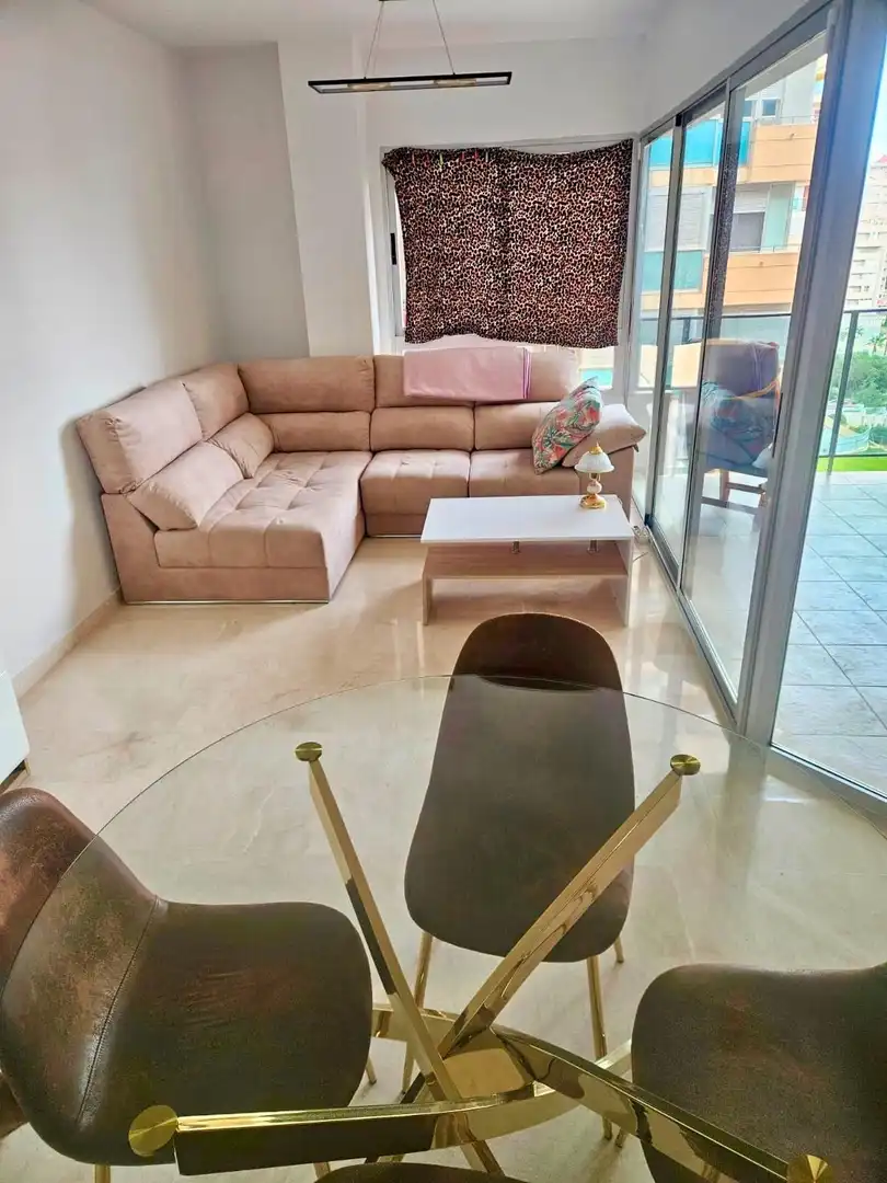 Living room of Flat for sale in Villajoyosa / La Vila Joiosa  with Air Conditioner, Private garden and Terrace