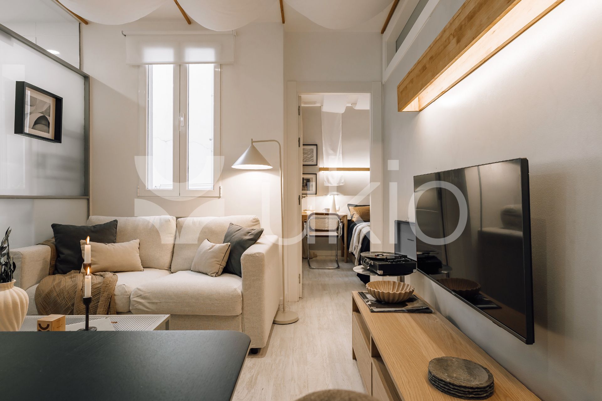 Living room of Apartment to rent in  Madrid Capital  with Air Conditioner, Heating and Furnished