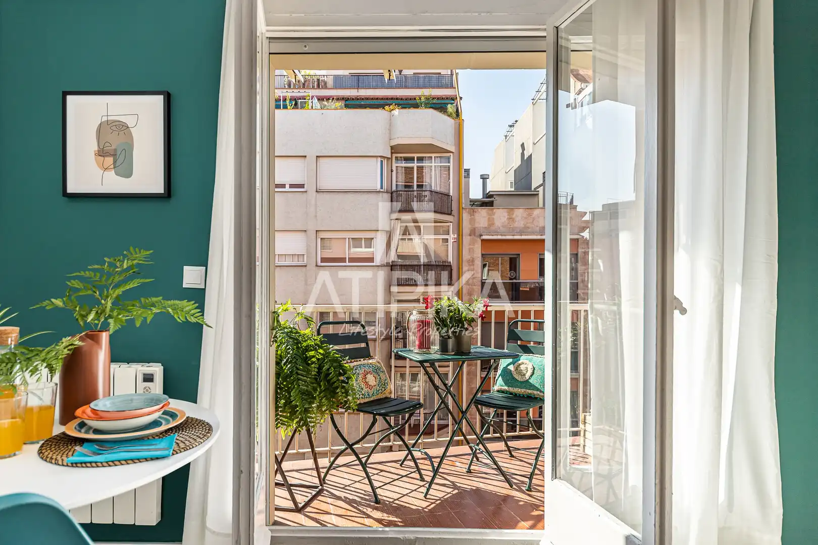 Terraza de Piso de alquiler en Barcelona con Aire acondicionado, Calefacción y Parquet