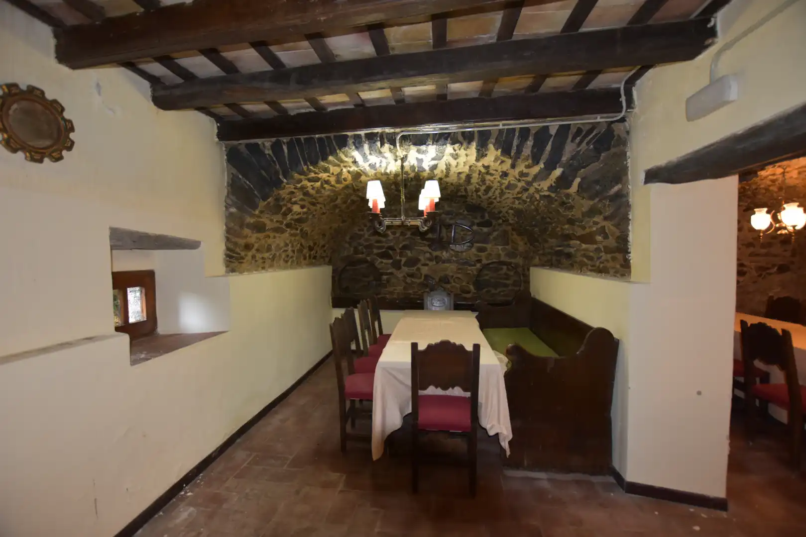 Menjador de Finca rústica en venda en Caldes de Malavella amb Calefacció, Jardí privat i Terrassa