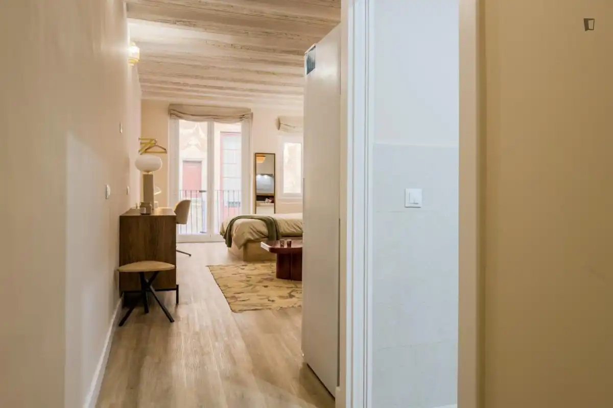 Schlafzimmer von Wohnung zur Miete in Barcelona mit Klimaanlage, Möbliert und Ofen