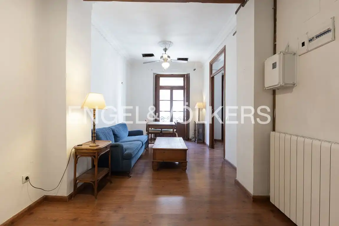 Sala de estar de Piso de alquiler en  Valencia Capital con Calefacción, Parquet y Balcón