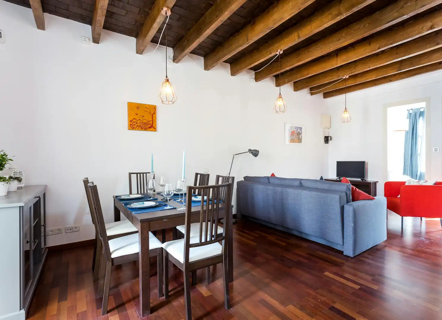 Dining room of Flat for rent in L'Hospitalet de Llobregat  with Air Conditioner, Heating and Furnished