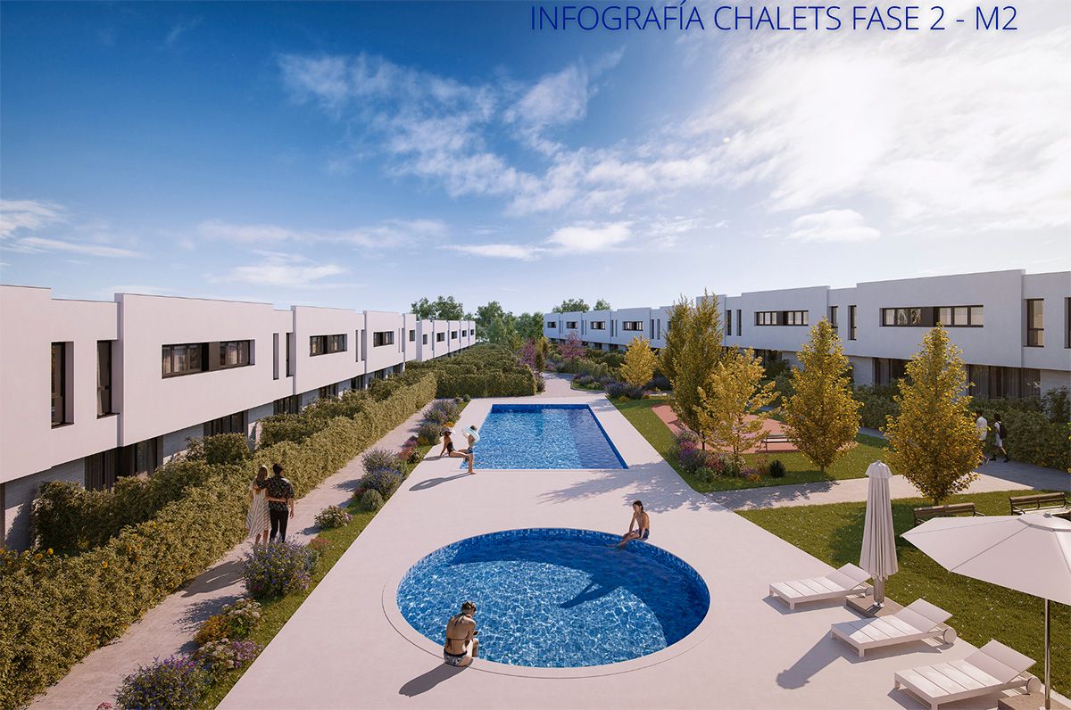 Exterior view of Single-family semi-detached for sale in Camarma de Esteruelas  with Heating, Private garden and Community pool