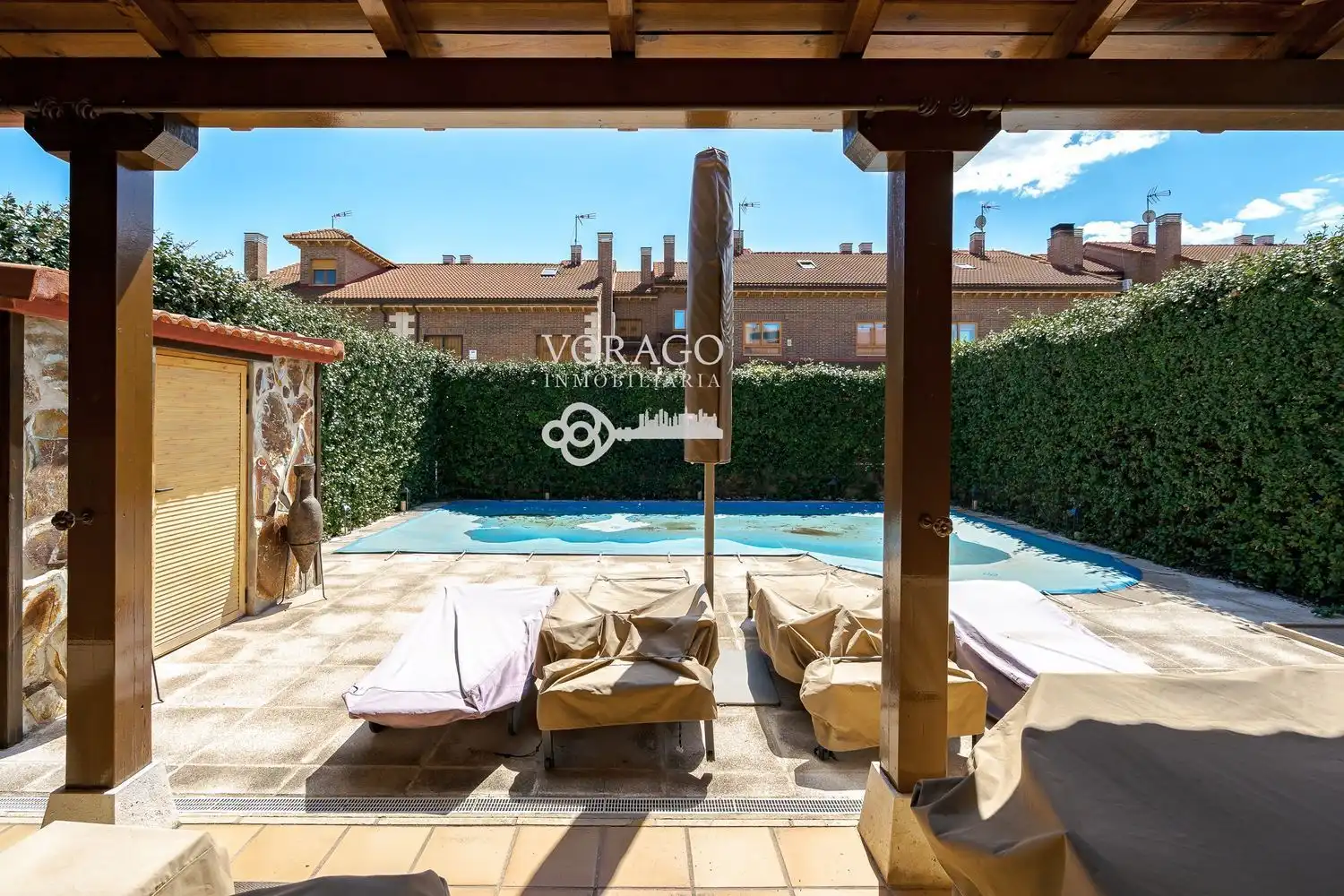 Terraza de Casa o chalet en venta en Meco con Jardín privado y Piscina