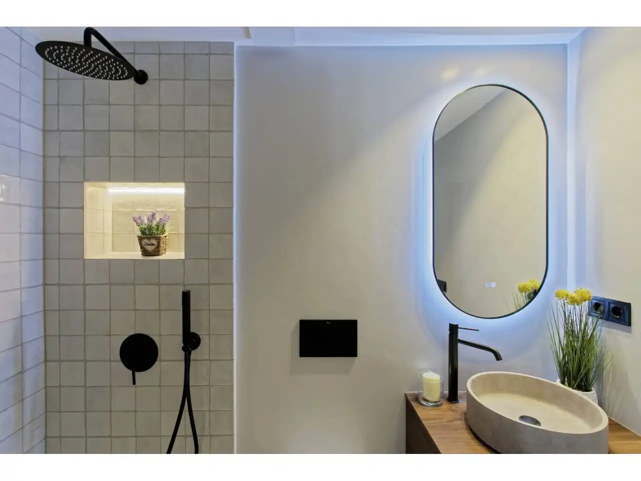 Badezimmer von Wohnungen zum Verkauf in Barcelona mit Klimaanlage, Heizung und Parkett