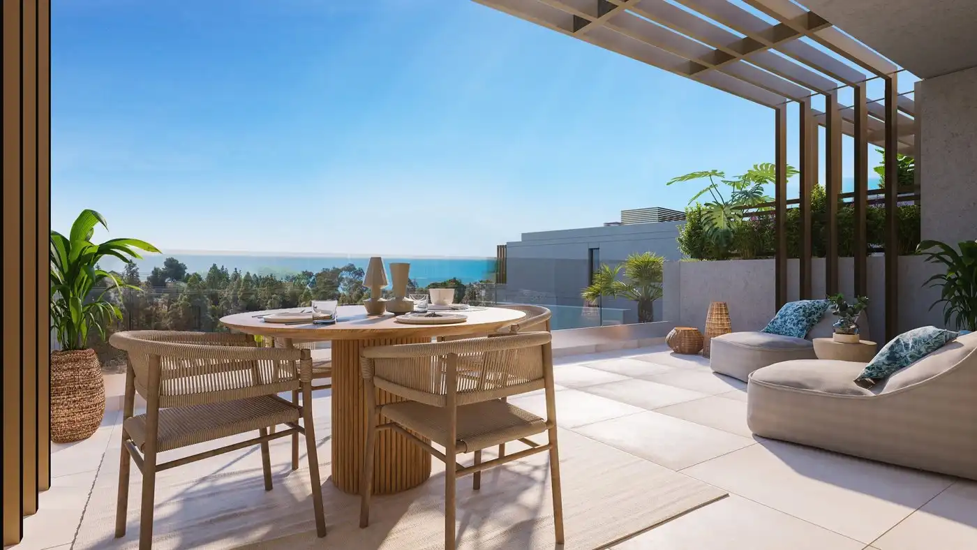 Terrassa de Casa adosada en venda en Mijas amb Aire condicionat, Calefacció i Jardí privat