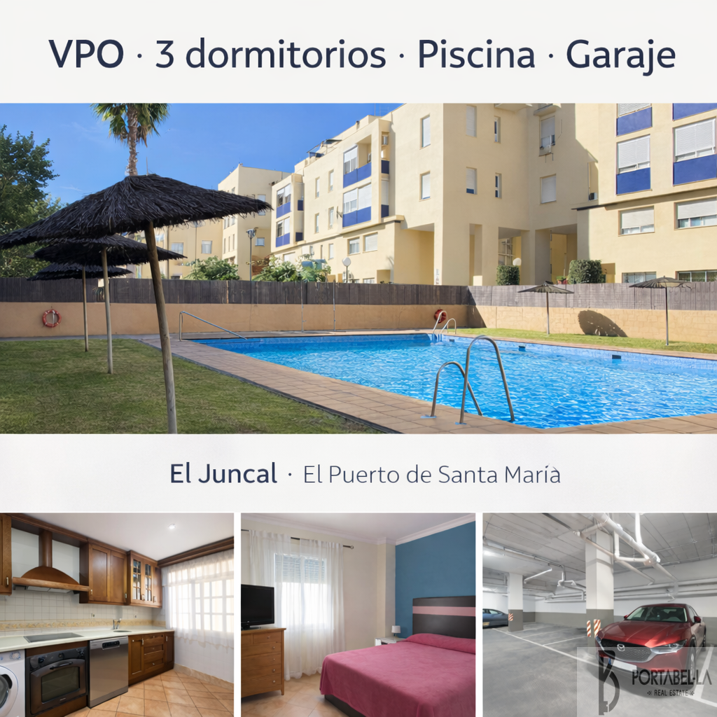Vista exterior de Pis en venda en El Puerto de Santa María amb Aire condicionat, Terrassa i Piscina comunitària