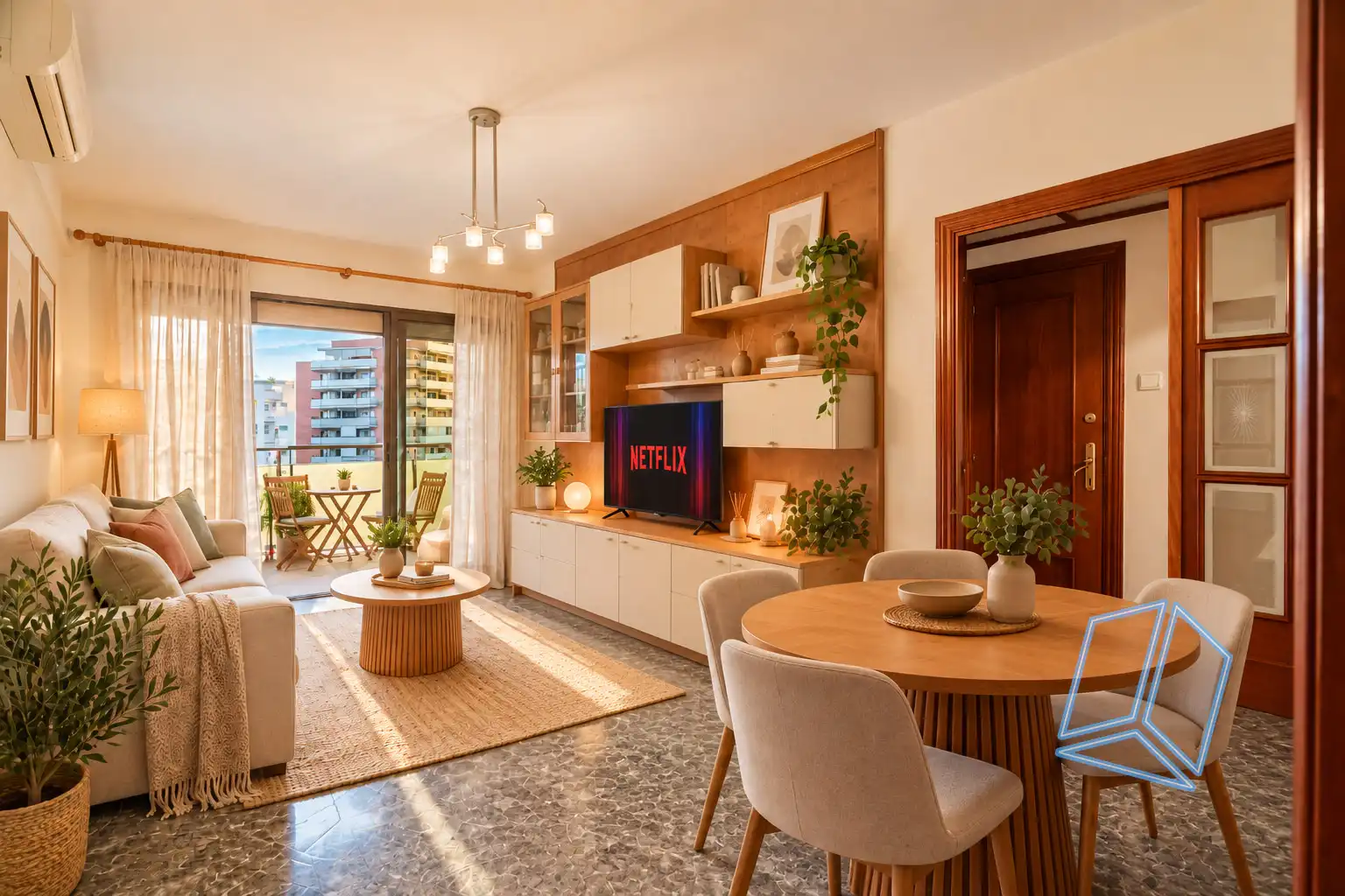 Sala de estar de Piso en venta en L'Hospitalet de Llobregat con Balcón