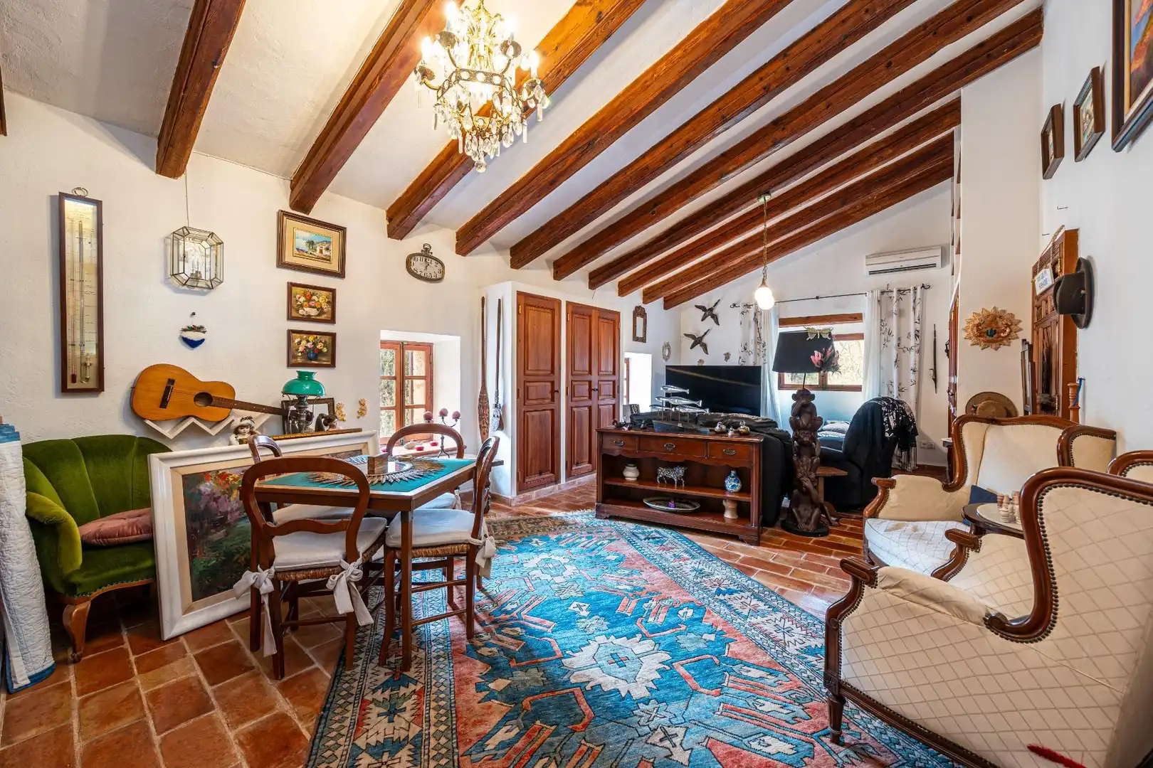 Sala de estar de Finca rústica en venta en Algaida con Aire acondicionado, Calefacción y Jardín privado