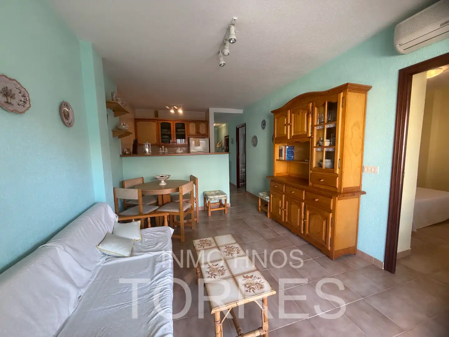 Sala d'estar de Apartament en venda en Peñíscola / Peníscola amb Aire condicionat, Terrassa i Piscina comunitària