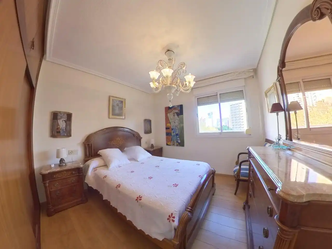 Bedroom of Flat for sale in Benidorm  with Air Conditioner, Furnished and Community pool