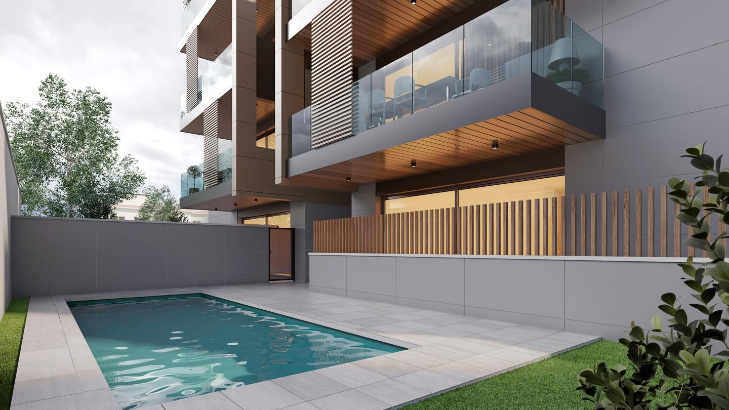 Swimming pool of Flat for sale in Castelldefels  with Air Conditioner, Terrace and Community pool
