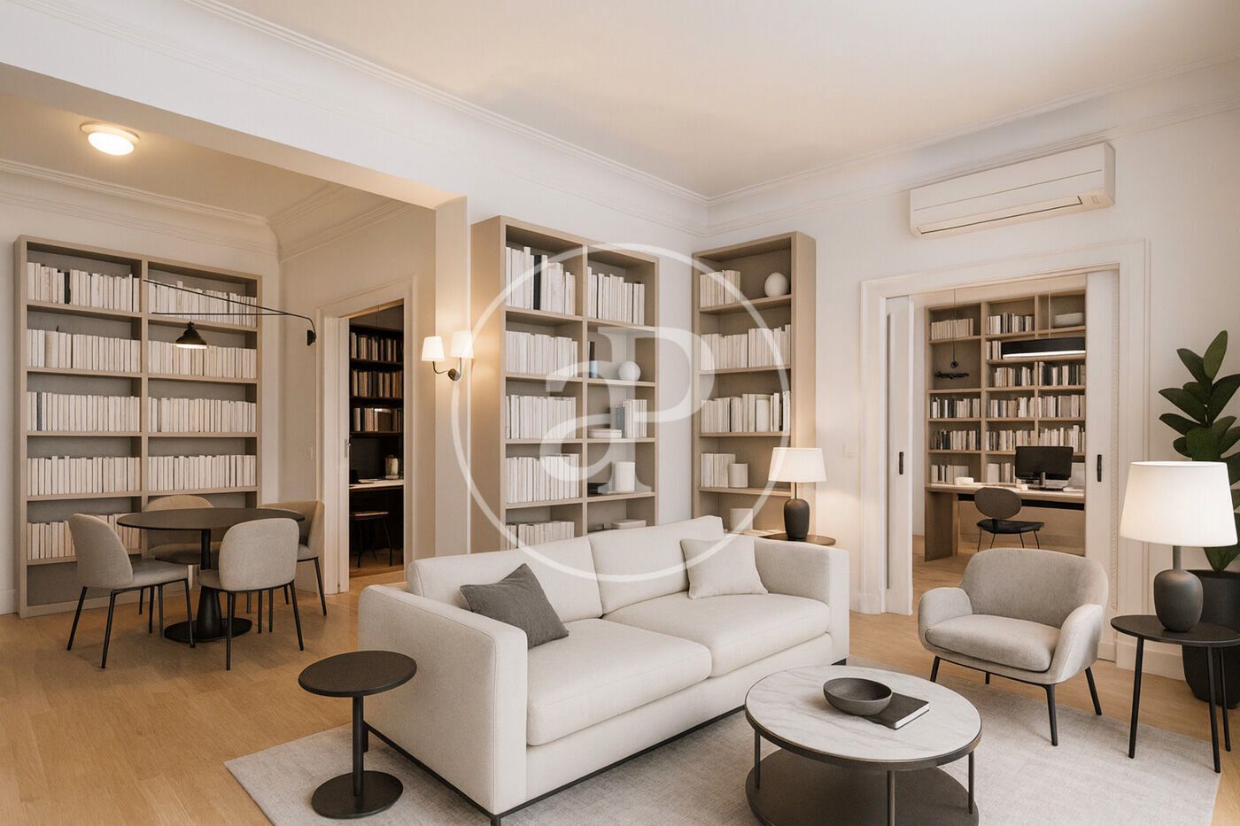 Sala d'estar de Pis en venda en  Madrid Capital amb Calefacció, Jardí privat i Terrassa