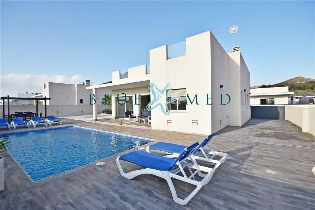 Piscina de Casa o chalet en venta en Mazarrón con Aire acondicionado, Calefacción y Jardín privado