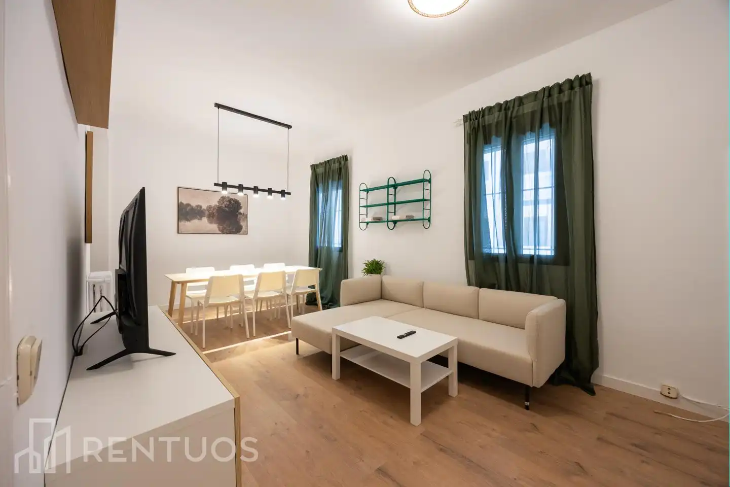 Wohnzimmer von Erdgeschoss zur Miete in Madrid mit Heizung, Parkett und Möbliert