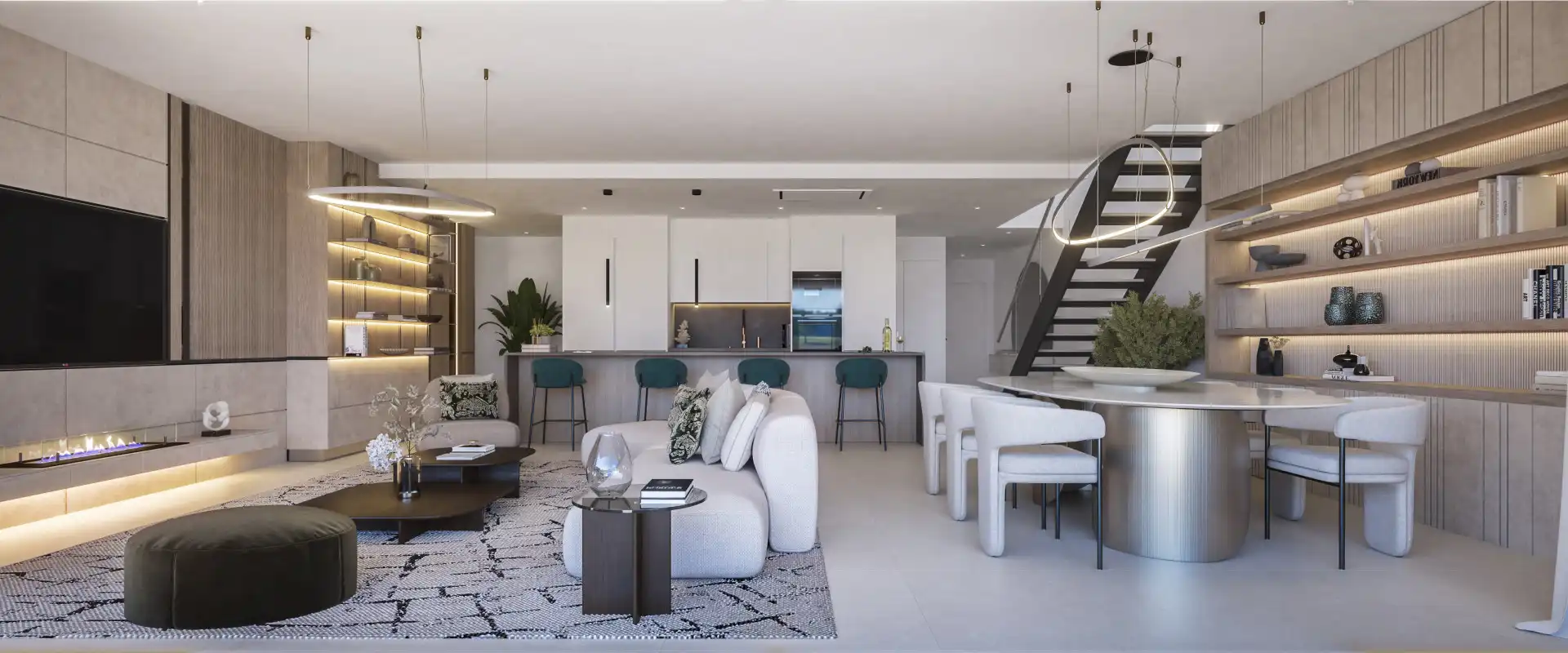 Living room of Attic for sale in Manilva  with Air Conditioner, Terrace and Swimming Pool