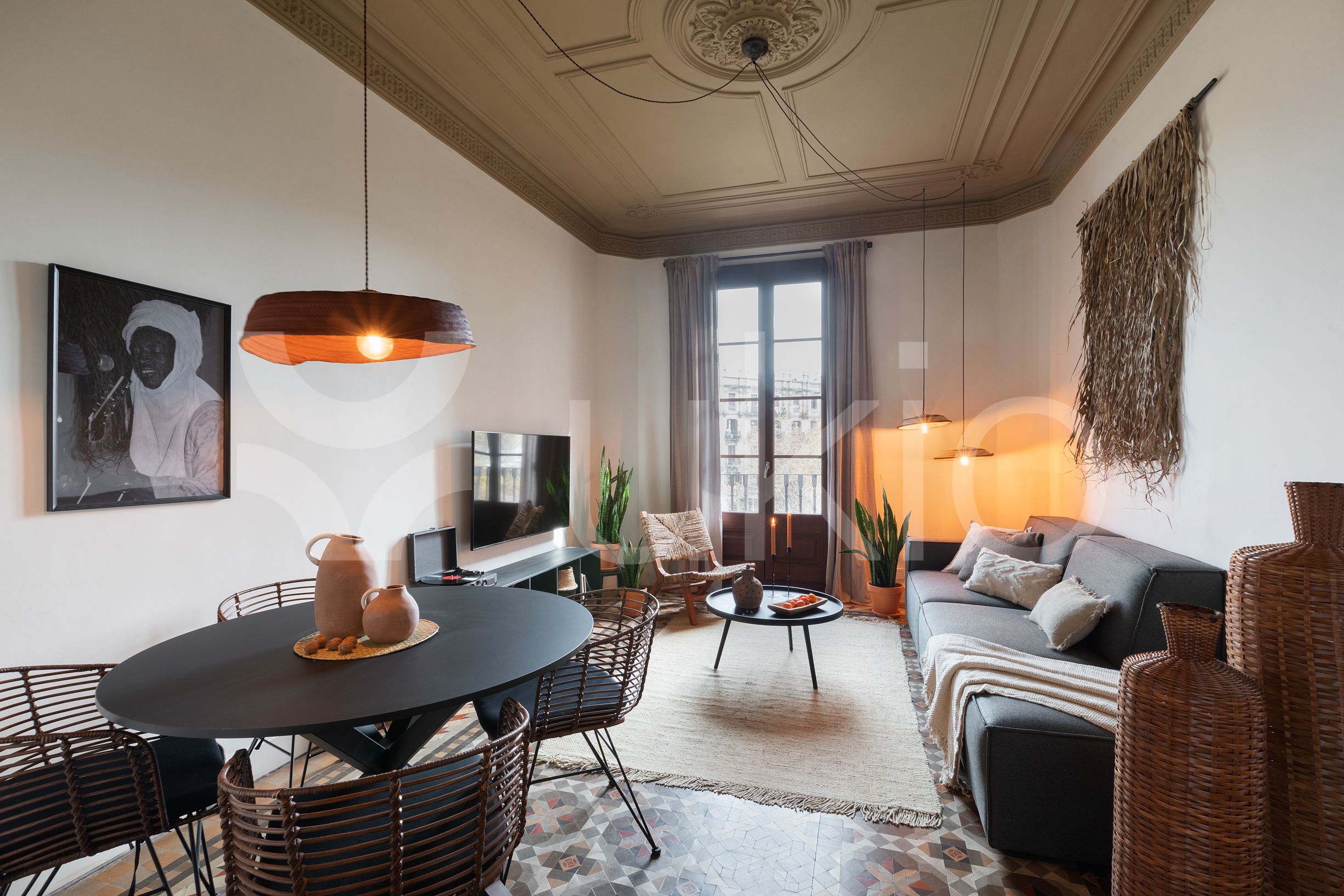 Living room of Apartment to rent in  Barcelona Capital  with Air Conditioner, Heating and Furnished
