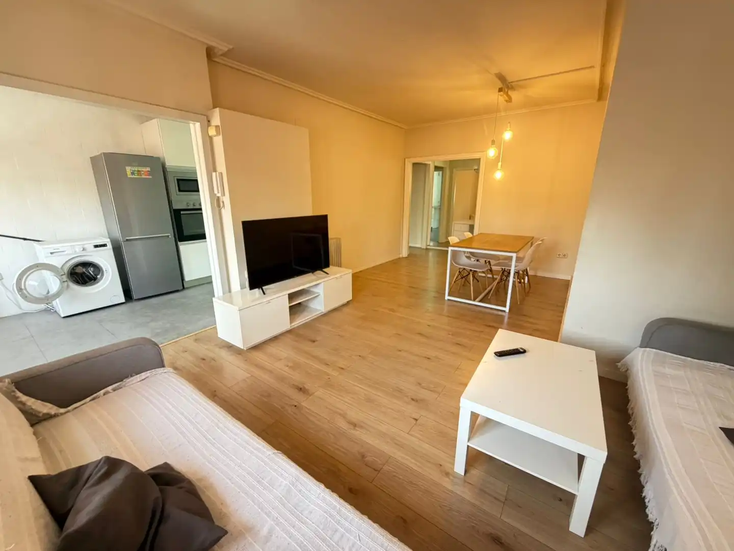 Living room of Flat for rent in Lleida  with Heating, Parquet flooring and Furnished