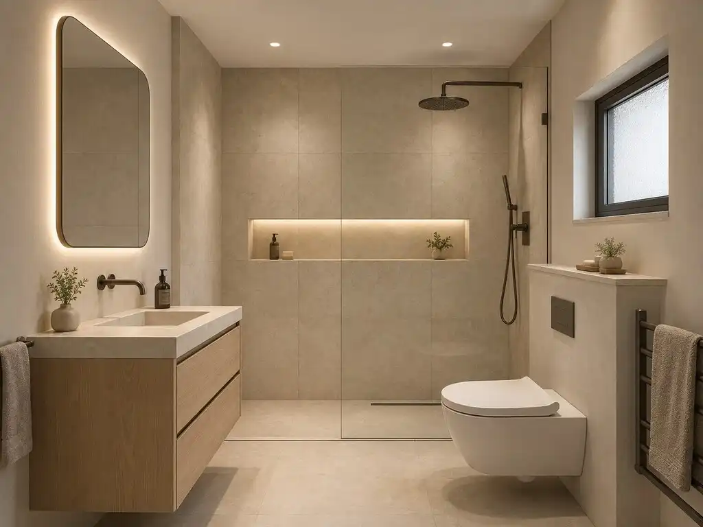 Baño de Finca rústica en venta en Campanet con Aire acondicionado, Jardín privado y Terraza